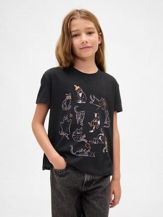Avslappnad grafisk T-shirt för barn