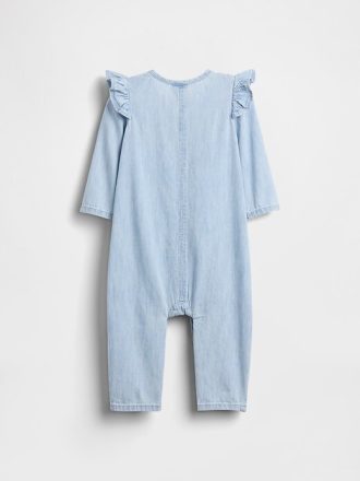 Baby Denim Heart Pocket One-Piece