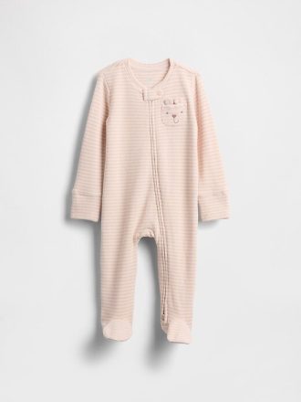Baby mjukspunnen våffelbjörnsficka med fotfot i ett stycke