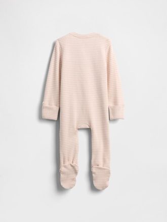 Baby mjukspunnen våffelbjörnsficka med fotfot i ett stycke