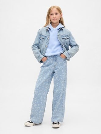 Barn jeans med vida ben i låga ben