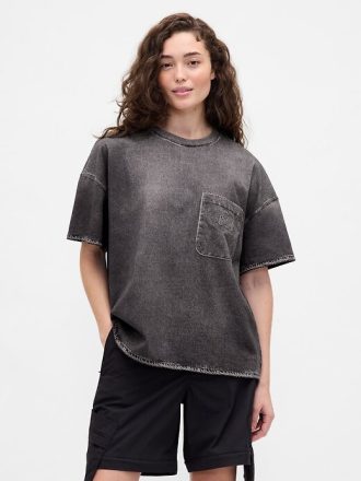 Gap × BÉIS Vuxen Stickad Denim Pocket T-Shirt
