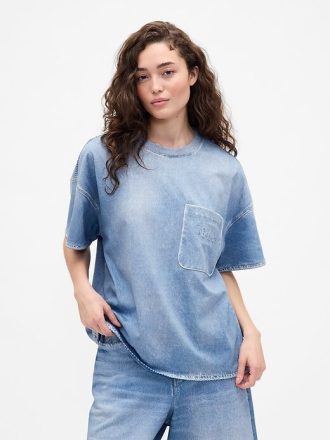 Gap × BÉIS Vuxen Stickad Denim Pocket T-Shirt