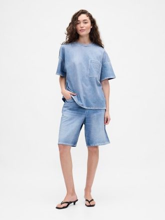 Gap × BÉIS Vuxen Stickad Denim Pocket T-Shirt