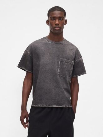 Gap × BÉIS Vuxen Stickad Denim Pocket T-Shirt
