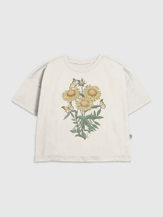Grafisk T-shirt för barn solrosor