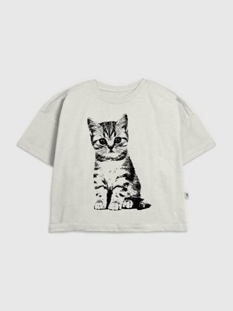 Grafisk T-shirt för popkonst för barn kattunge