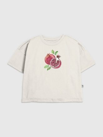 Grafisk T-shirt med granatäpple för barn