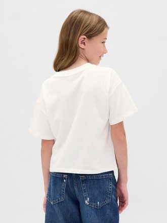 Grafisk T-shirt med överdimensionerad flippy paljett för barn