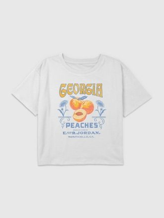 Graphic Boxy Crop Tee för barn Georgia Peaches