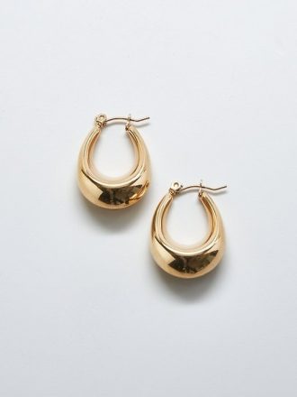 Guld Oval Hoop Örhängen