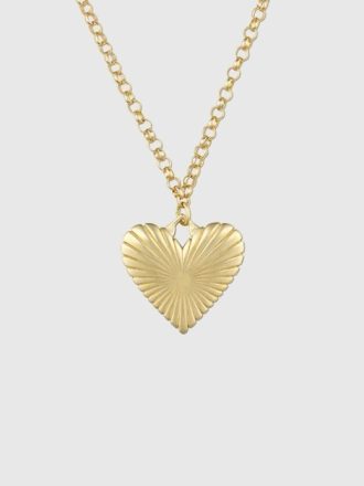 HART Ribbstickat hjärta av guld halsband