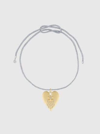 HART Silver Lurex-snöre med Halleys Heart Charm