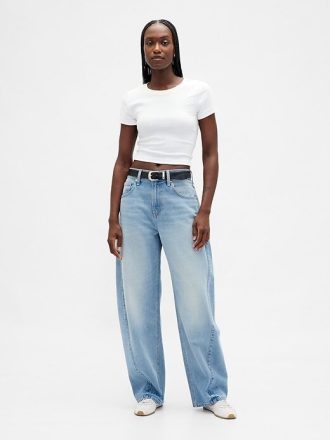 Hög rese Baggy Barrel Jeans