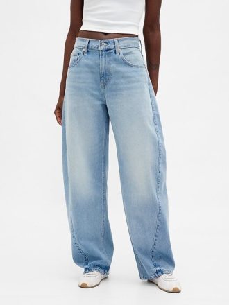 Hög rese Baggy Barrel Jeans