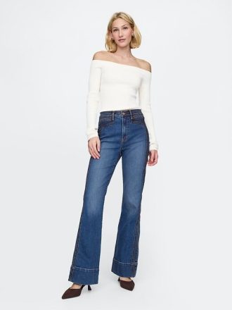 Höga 70-tals flare jeans
