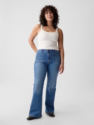 Höga 70-tals flare jeans