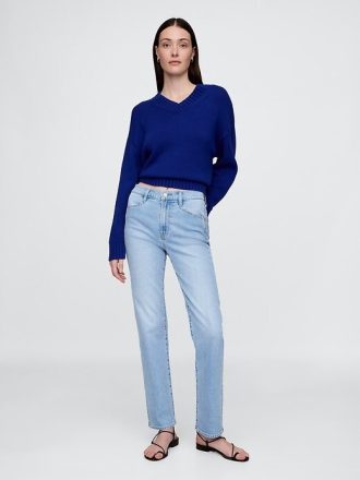Höga 90-tals slimmade raka jeans