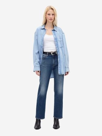 Höga 90-tals slimmade raka jeans