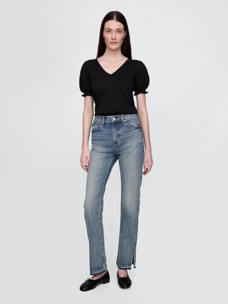 Höga 90-tals slimmade raka jeans