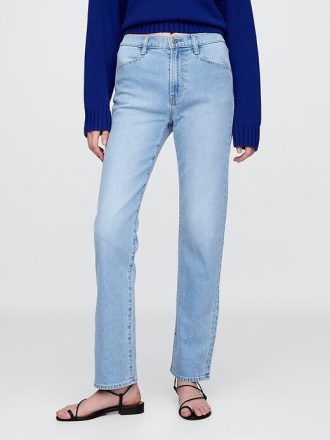 Höga 90-tals slimmade raka jeans