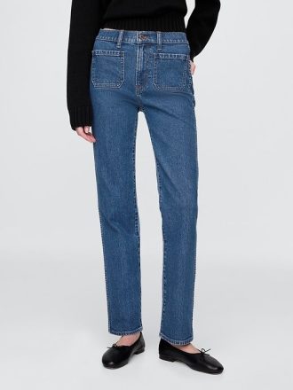 Höga 90-tals slimmade raka jeans
