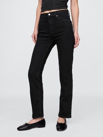 Höga 90-tals slimmade raka jeans