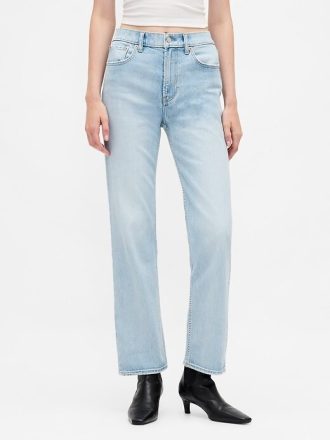 Höga 90-tals slimmade raka jeans