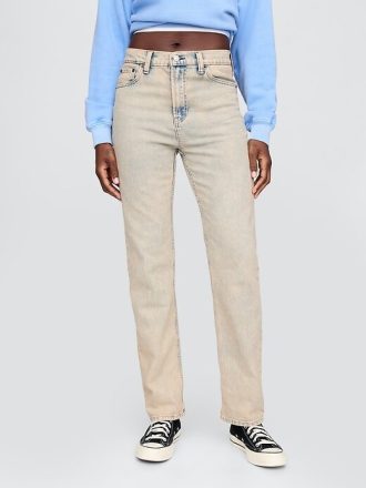 Höga 90-tals slimmade raka jeans