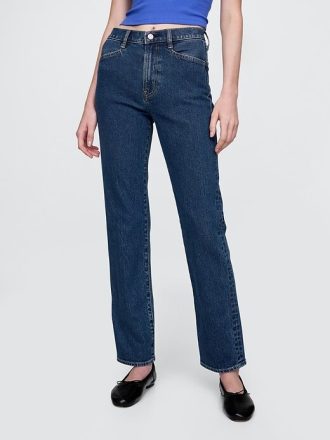 Höga 90-tals slimmade raka jeans