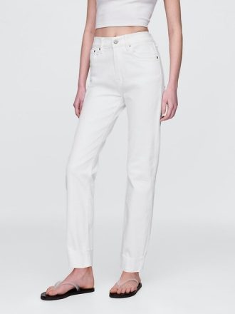 Höga 90-tals slimmade raka jeans
