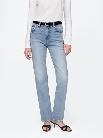 Höga 90-tals slimmade raka jeans