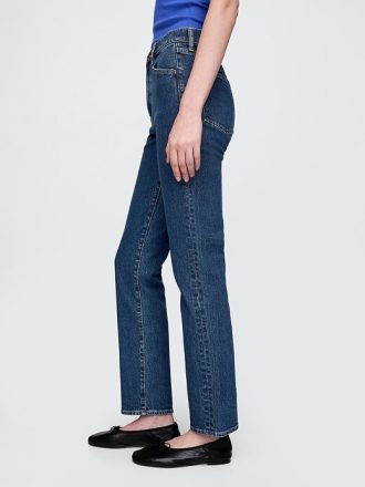 Höga 90-tals slimmade raka jeans