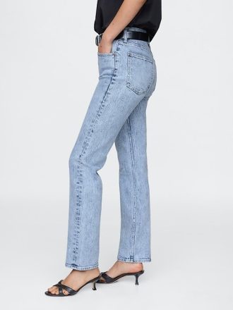 Höga 90-tals slimmade raka jeans