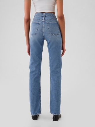 Höga 90-tals slimmade raka jeans