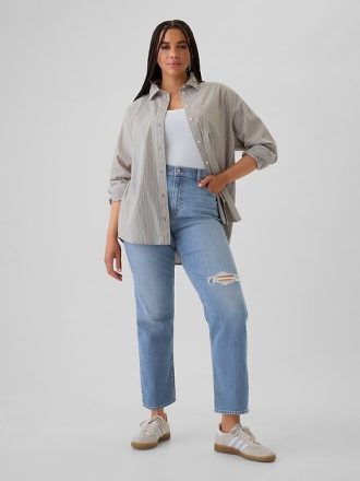 Höga 90-tals slimmade raka jeans