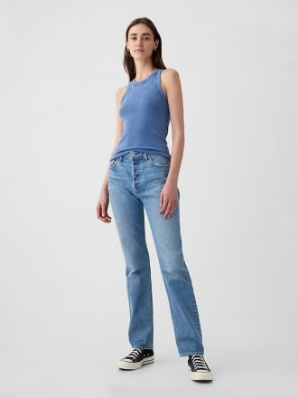 Höga styva raka jeans från 90-talet