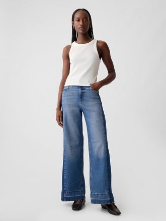 Högt stigande jeans med vida ben