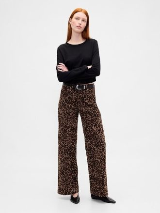 High Rise Corduroy Stride wide-leg jeans