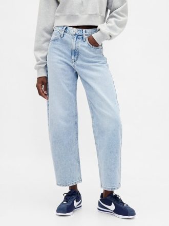 High Rise Crop Barrel Jeans