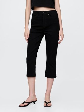 High Rise Cropped Capri Jeans