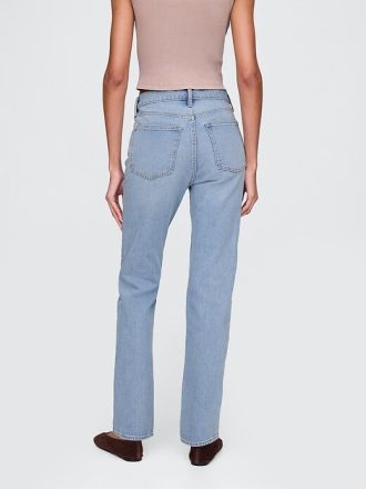 High Rise Crossover 90-tals slimmade raka jeans