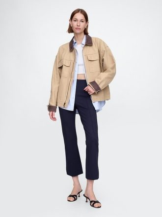High Rise Double Knit Crop Kick Pants