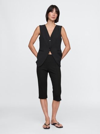 High Rise Dubbelstickad Capris