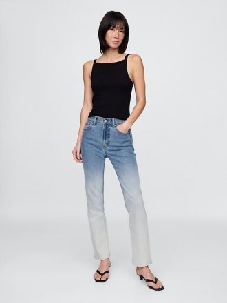 High Rise Ombré 90-tals slimmade raka jeans