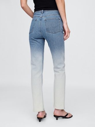High Rise Ombré 90-tals slimmade raka jeans