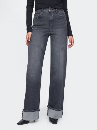 High Rise Stride Cuffed jeans med vida ben