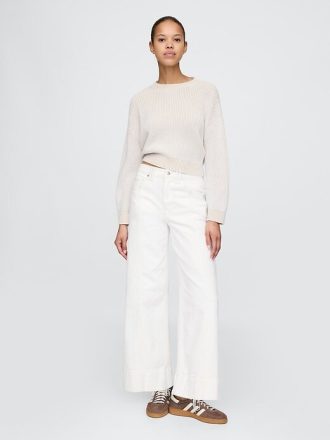 High Rise Stride wide-leg ankel jeans