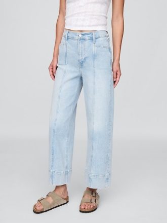 High Rise Stride wide-leg ankel jeans