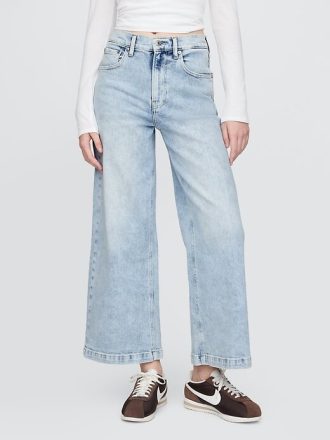 High Rise Stride wide-leg ankel jeans